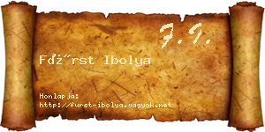 Fürst Ibolya névjegykártya
